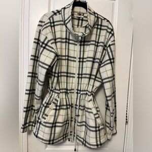 O’Neill plaid jacket, cream and black, small